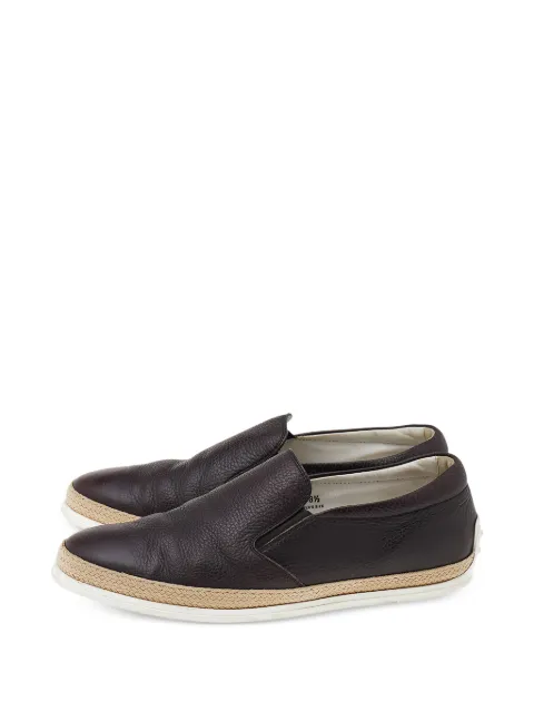 Tod's Vintage slip-on leather sneakers Brown 541088