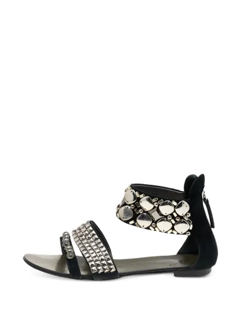Giuseppe Zanotti Vintage ankle-cuff flat sandals Black 561547