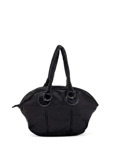 Bottega Veneta Pre-Owned braided-trim calf leather satchel bag Black 556435