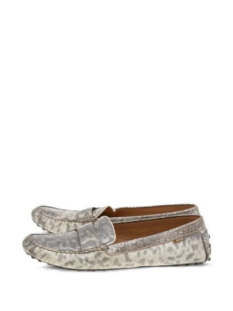 Ferragamo Pre-Owned bow-tie leather loafers Grey 596748