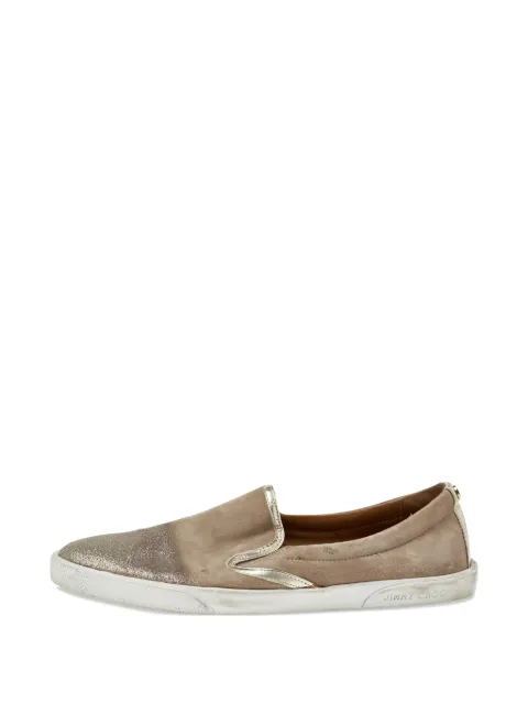 Jimmy Choo Pre-Owned suede leather sneakers Neutrals 494914