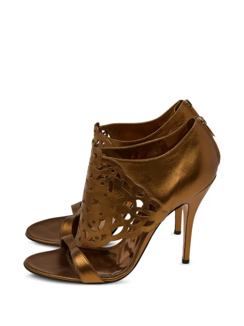 Gianvito Rossi Cut-out zip-fastening sandals Gold 531524