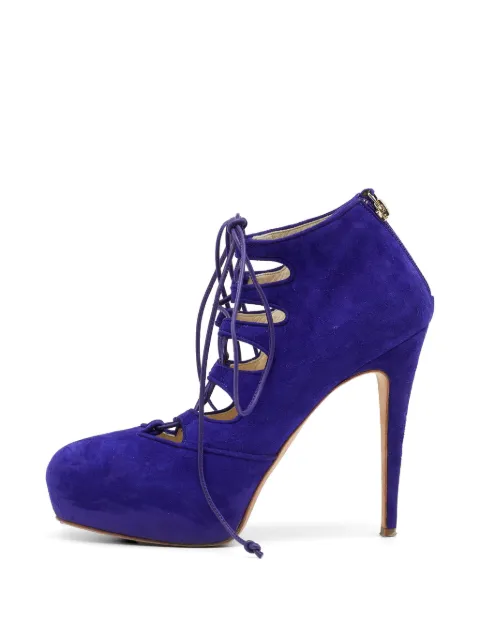 Brian Atwood lace-up suede ankle boots Purple 647950