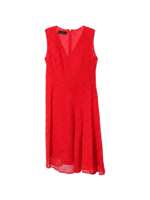 Carolina Herrera Vintage lace flared mini dress Red 468315