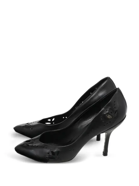 Louis Vuitton Pre-Owned laser-cut pointed-toe pumps Black 480031