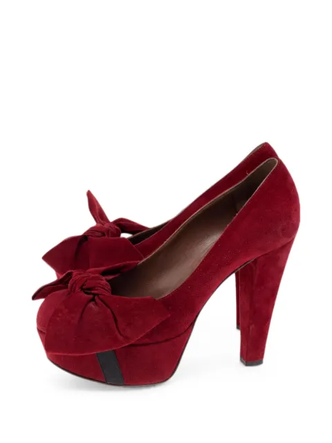 Marni Pre-Owned bow-detail platform pumps Red 560844