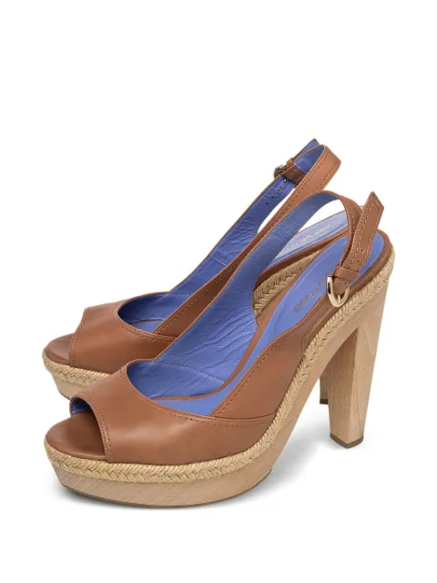 Sergio Rossi Vintage platform espadrille sandals Brown 475813