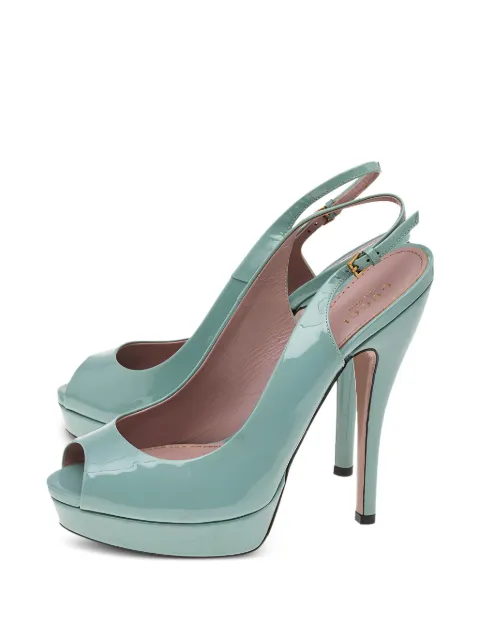 Gucci Pre-Owned peep-toe slingback pumps Green 562200