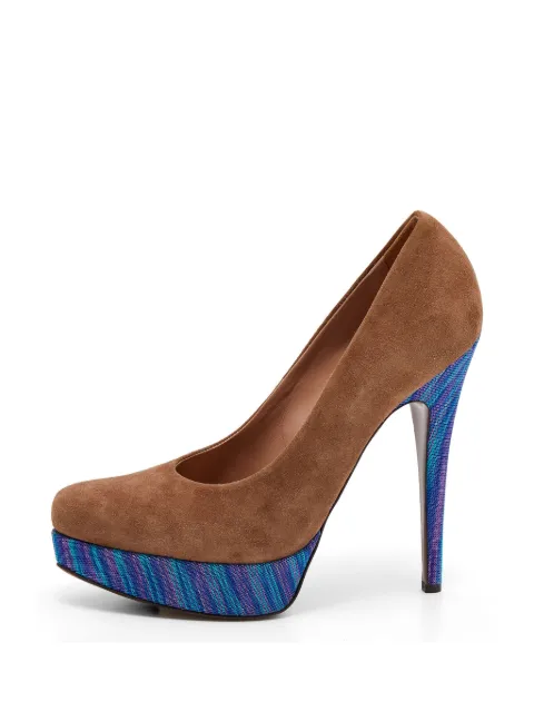 Missoni Pre-Owned knit-platform pumps Brown 630484