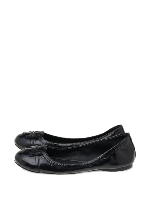 Tory Burch patent-leather ballet flats Black 541235