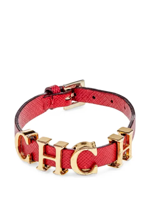Carolina Herrera Vintage logo-charm bracelet Red 562355