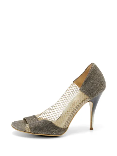 Stella McCartney Pre-Owned peep-toe canvas pumps Grey 648510