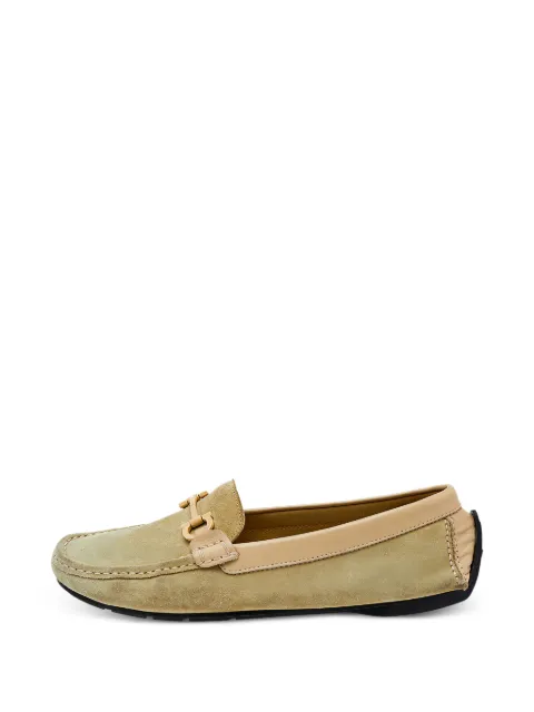 Ferragamo Pre-Owned Gancini-detail loafers Green 499811