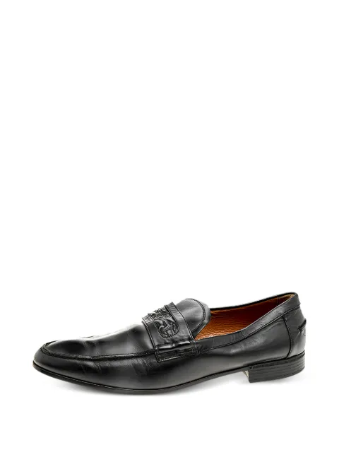 Gucci Pre-Owned Horsebit-embroidered loafers Black 514792