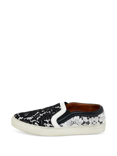 Givenchy Pre-Owned lace leather slip-on sneakers Black 500118