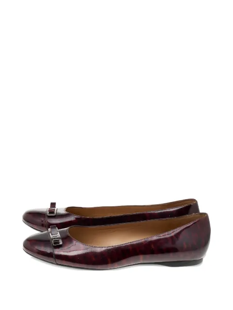 Ferragamo Pre-Owned Vara Bow ballet flats Red 589278