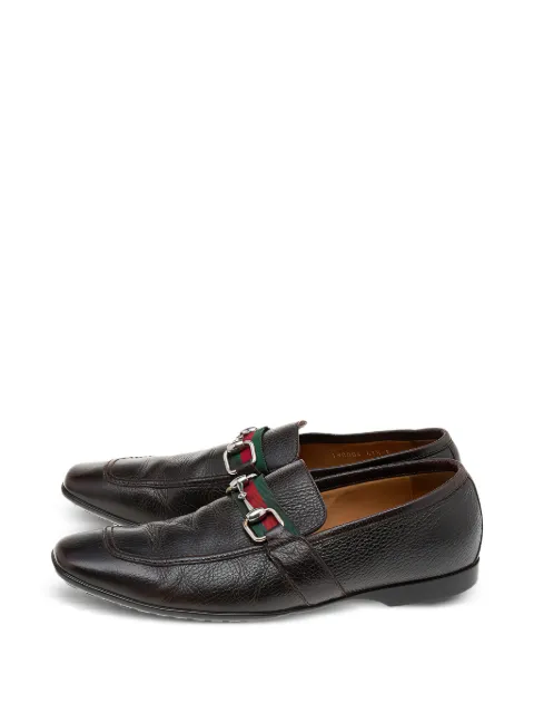 Gucci Pre-Owned Horsebit Web loafers Brown 563300
