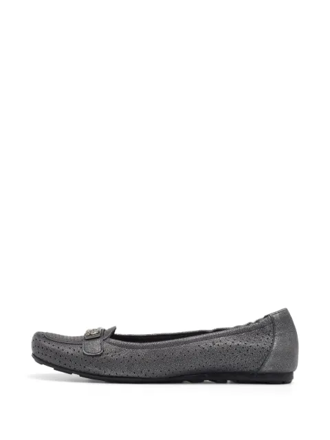 Stuart Weitzman perforated crystal-embellished loafers Grey 664168