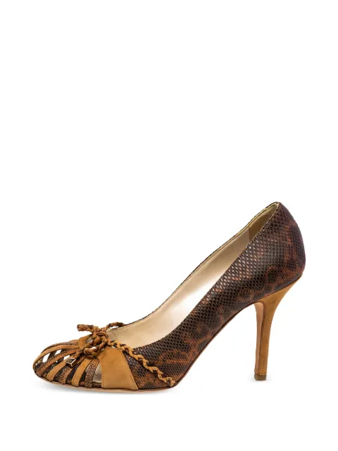 Christian Dior Pre-Owned 95mm lizard-embossed leather heeled pumps Brown 471932