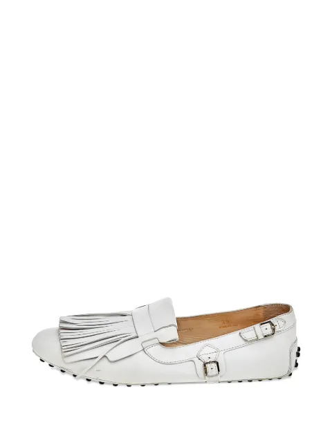 Tod's Vintage tassel leather loafers White 563310