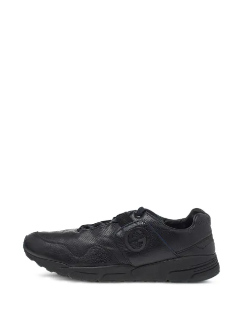 Gucci Pre-Owned GG logo leather sneakers Black 515013