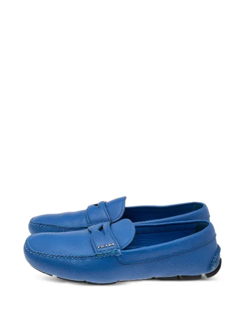 Prada Pre-Owned leather loafers Blue 541183