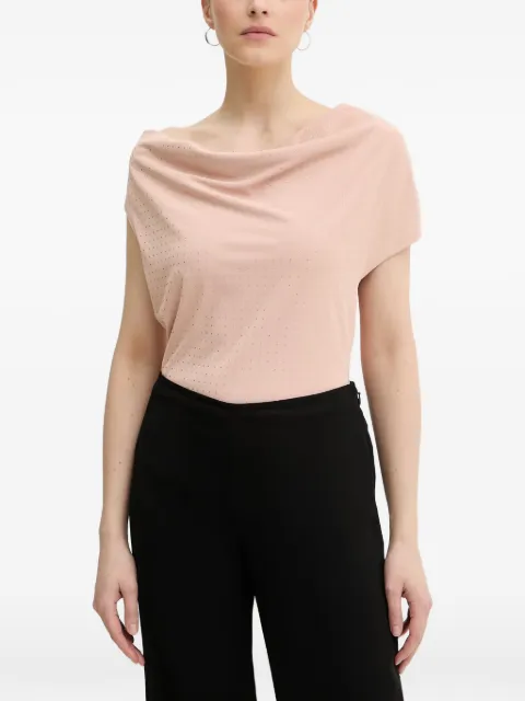 Silvian Heach Raman rhinestone-embellished cowl-neck top Pink GPP26085TO