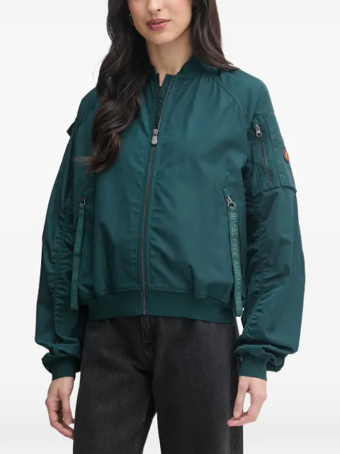 Save The Duck Nora logo-patch bomber jacket Green D32105WTWIL22