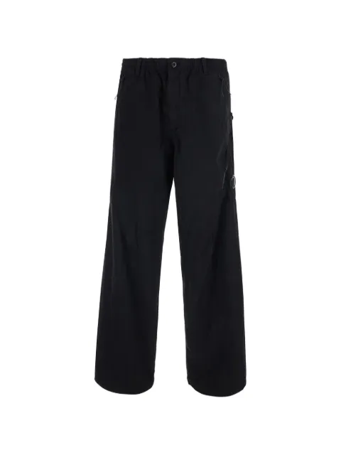 C.P. Company lens-detail zip-pocket trousers Black 21CMPA059A110324G