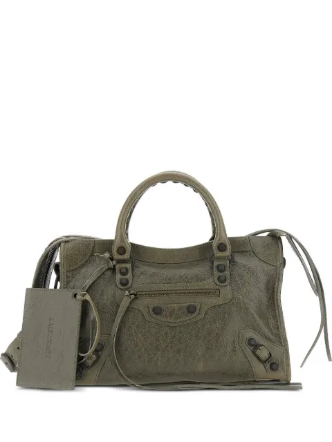 Balenciaga small Le City leather tote bag Green 8657622ACFH