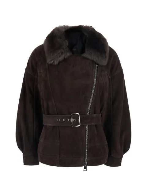 Blancha suede belted jacket Brown 26141830MORO