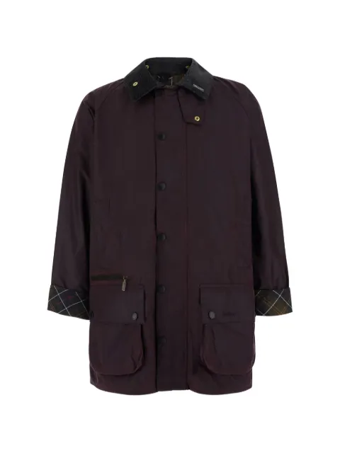 Barbour Beaufort tartan-trim jacket Brown MWX2586