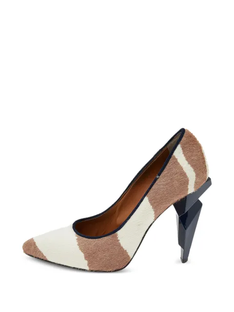 Fendi Pre-Owned Zebra-print calf hair pumps Neutrals 540634