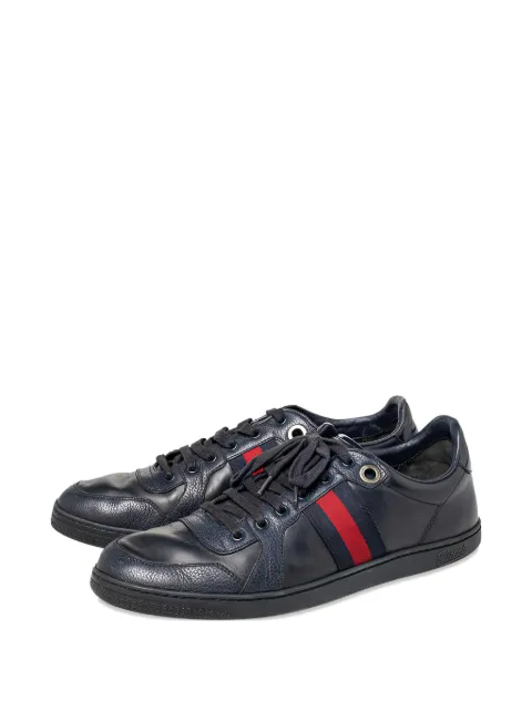 Gucci Pre-Owned Web stripe sneakers Blue 466198