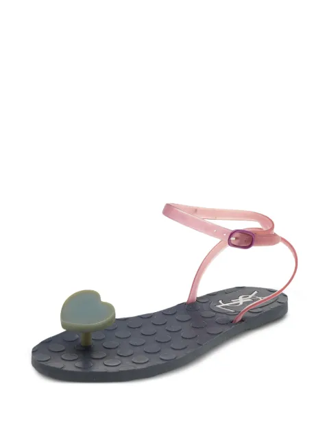 Saint Laurent Pre-Owned Biarritz thong jelly sandals Black 596445