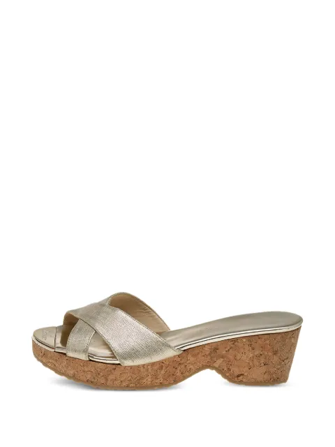 Jimmy Choo Pre-Owned wedge-heel sandals Gold 569235
