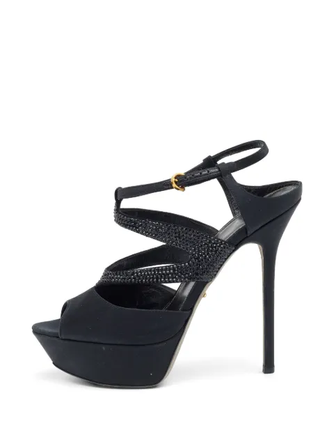 Sergio Rossi Vintage embellished ankle-strap sandals Black 647905