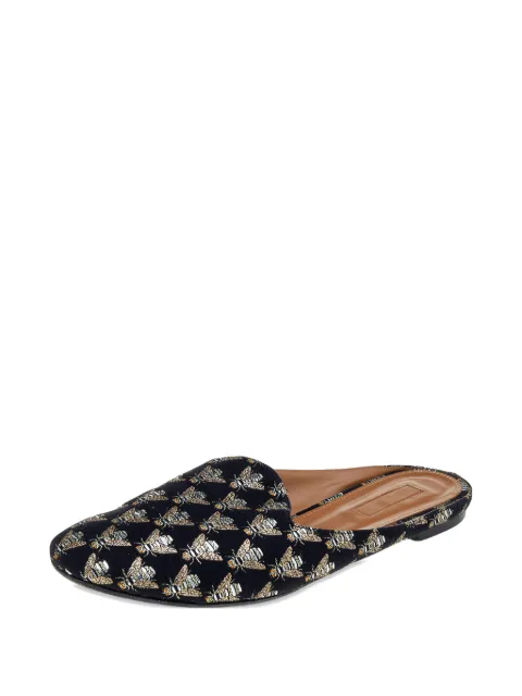 Aquazzura bee-embroidered mules Black 562303