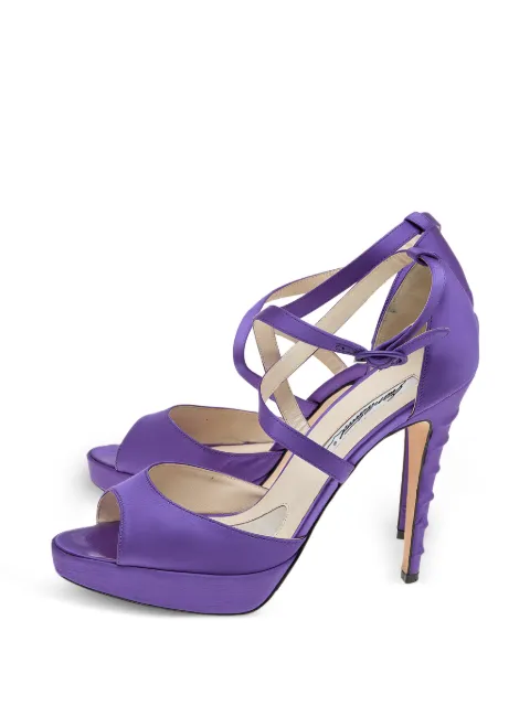 Brian Atwood 125mm Alexie criss-cross heeled sandals Purple 561647