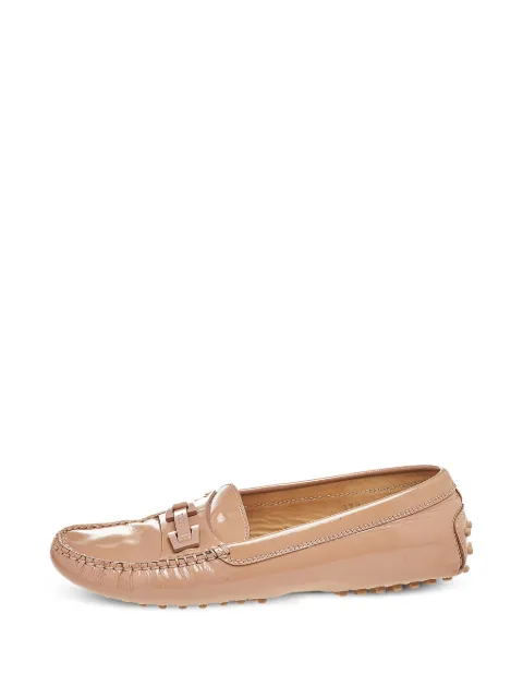 Tod's Vintage patent leather logo bit loafers Neutrals 499698