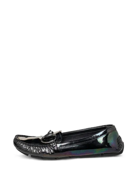 Gucci Pre-Owned Horsebit iridescent loafers Black 466166