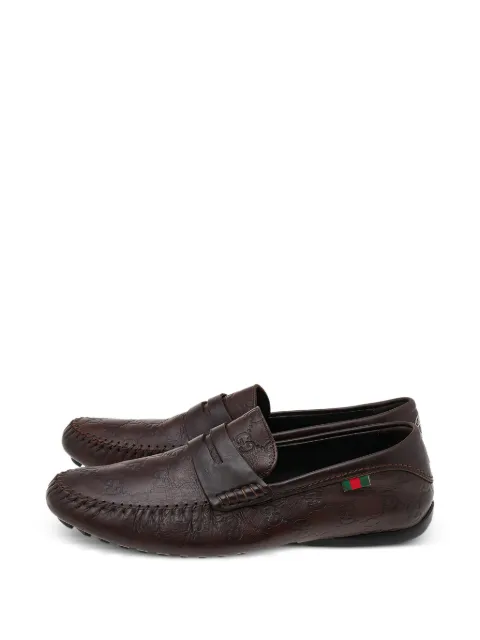 Gucci Pre-Owned Guccissima leather penny loafers Brown 541647