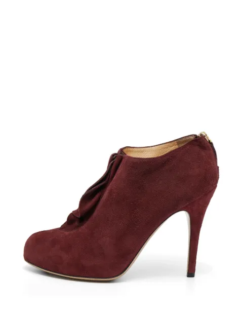 Valentino Garavani Pre-Owned ruffle-trim ankle boots Red 626709