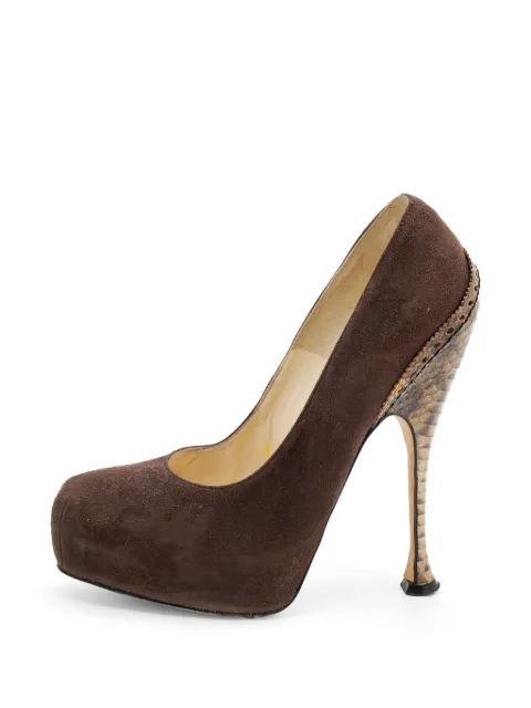 Brian Atwood suede platform pumps Brown 670142