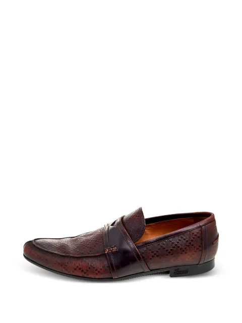 Gucci Pre-Owned Hilary Diamante-embossed penny loafers Brown 569780