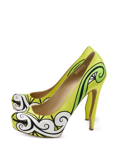 Nicholas Kirkwood printed platform pumps Green 607457