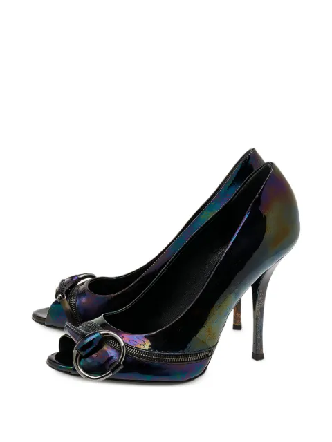 Gucci Pre-Owned 110mm Horsebit patent leather heeled pumps Black 612533