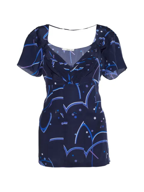 Prada Pre-Owned 2008 geometric-print blouse Blue 653715