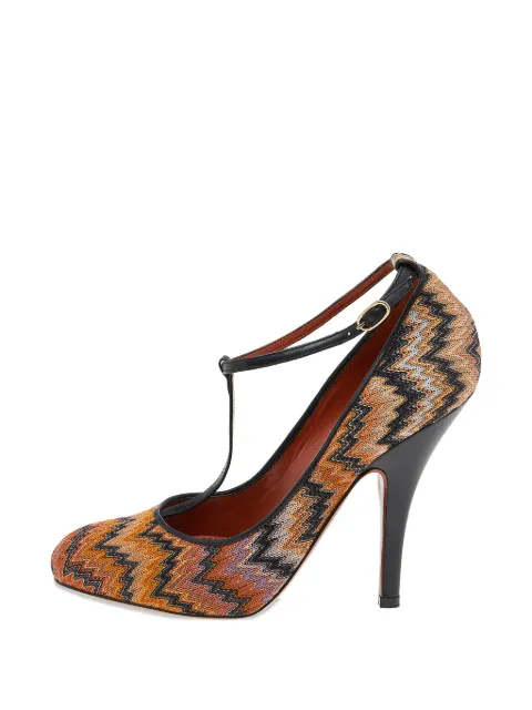 Missoni Pre-Owned zig zag-patterned pumps Black 551410