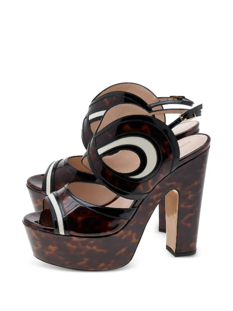 Nicholas Kirkwood marble-print platform sandals Brown 619227